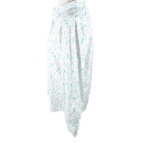 Foxcroft Non-Iron Abstract Retro Stripe Print Button Shirt Roll Tab Slvs Size 14 - Picture 4 of 7